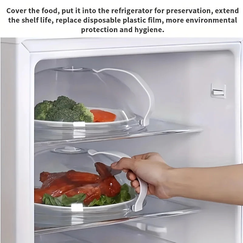 1pc Transparent Microwave Oven Food Cover, Reusable Airtight Food Cover, Kitchen Heat Resistant Lid, Kitchen Supplies