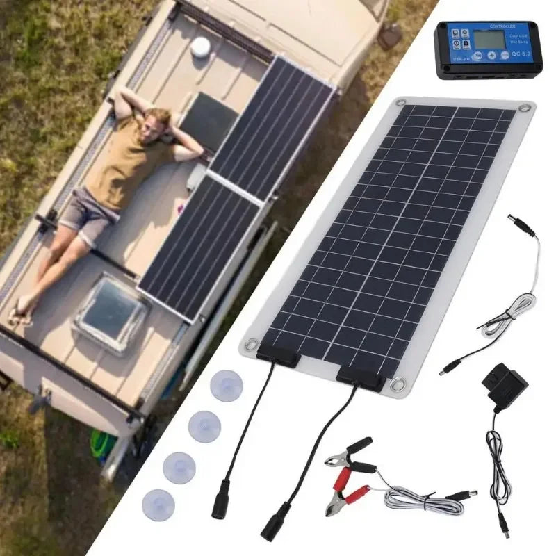 100W Waterproof Solar Trickle Charger for 12V/24V Batteries