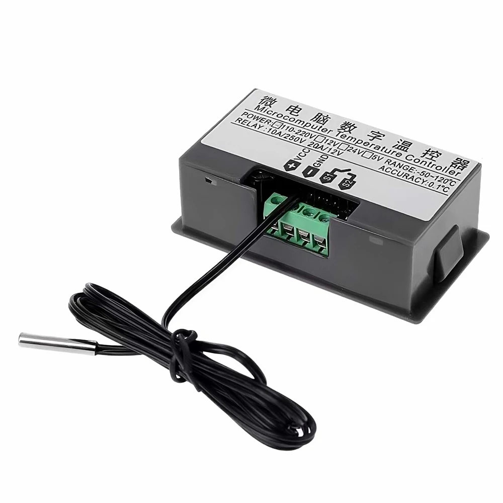 W3230 Digital Temperature Controller - Multi-Function Thermostat with LED Display (12V/24V DC, 110V-220V AC)