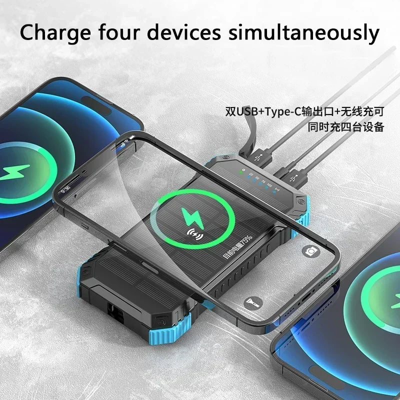 10,000–30,000mAh Solar Power Bank with Fast Charging