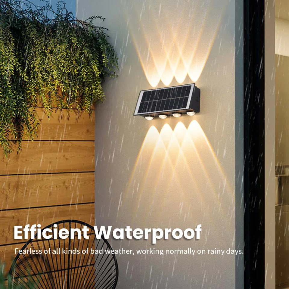 Solar Wall Lamp Outdoor Waterproof Solar Powered Light UP and Down Illuminate Home Garden Yard Decoration Outside Sunlights