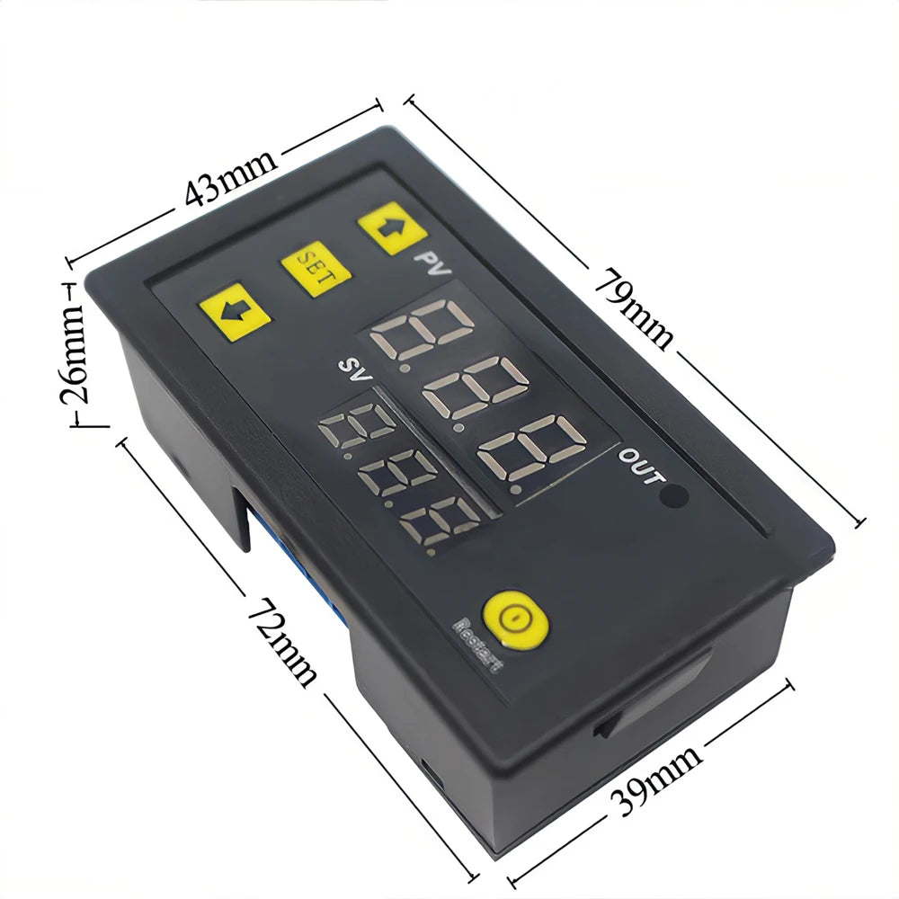 W3230 Digital Temperature Controller - Multi-Function Thermostat with LED Display (12V/24V DC, 110V-220V AC)