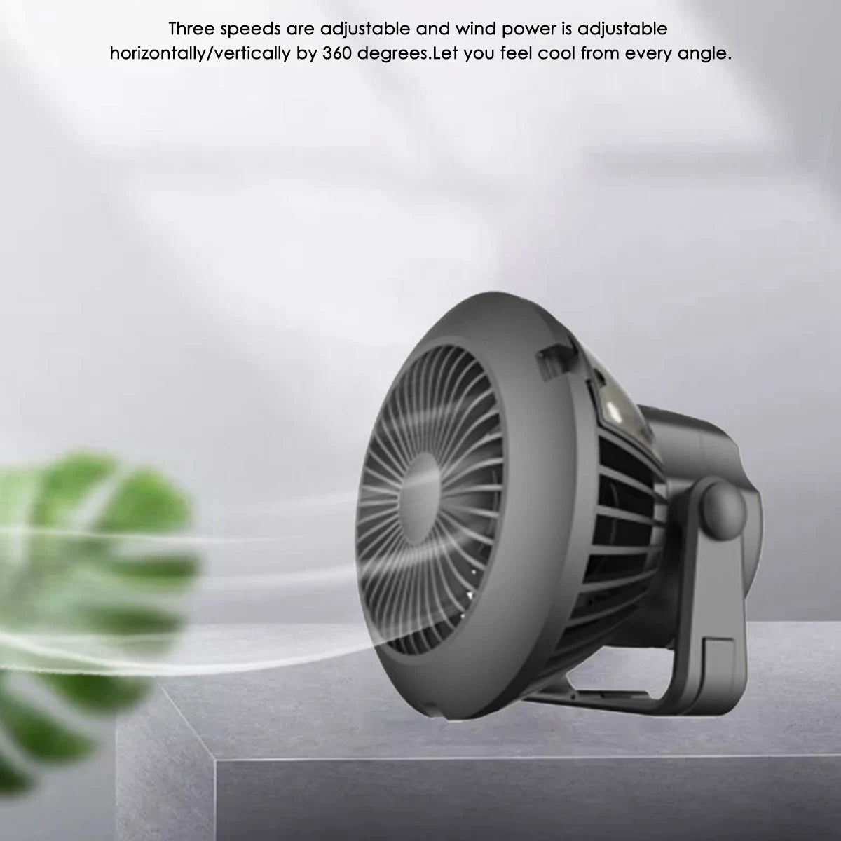 Multi-function Portable LED Camping Lantern with Built-in Ceiling Fan and 4000mAh Solar Rechargeable Battery
