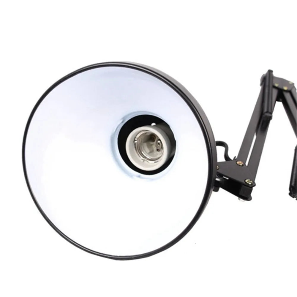 Adjustable Swing-Arm Desk Lamp – E26/E27 Socket, Bulb Not Included