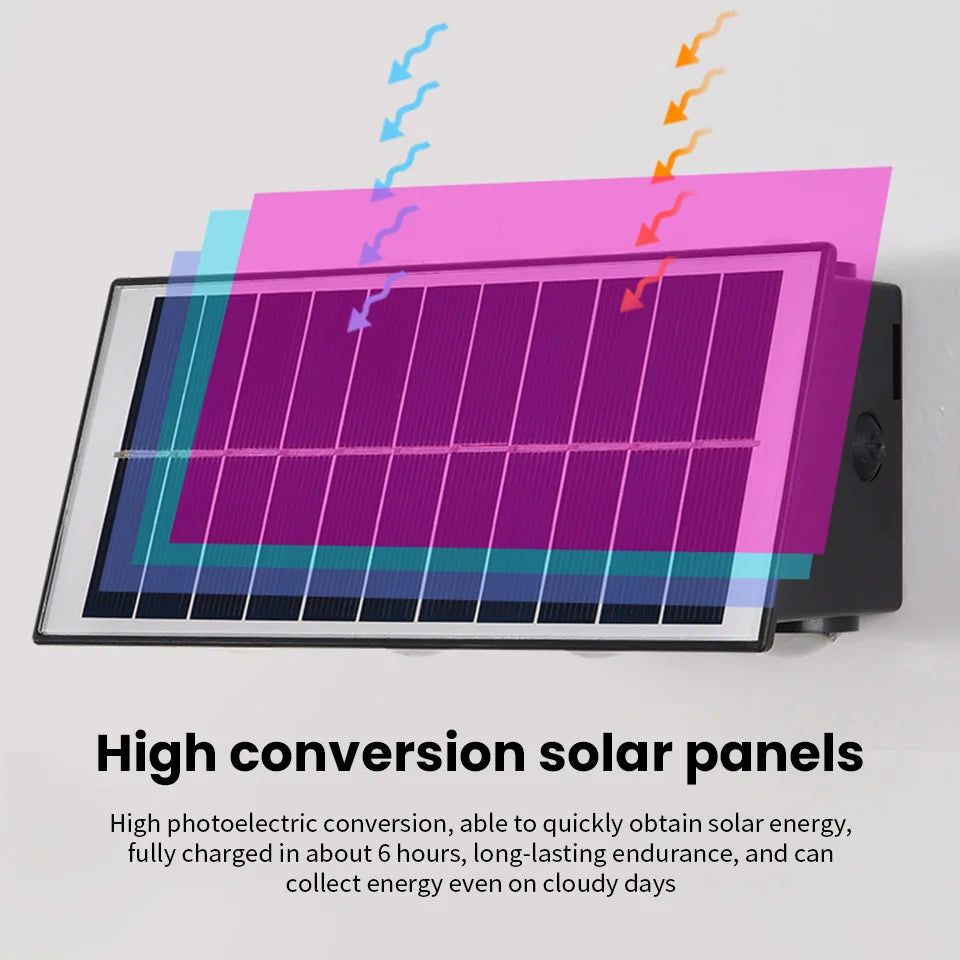 Solar Wall Lamp Outdoor Waterproof Solar Powered Light UP and Down Illuminate Home Garden Yard Decoration Outside Sunlights