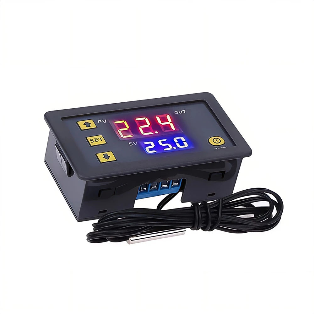 W3230 Digital Temperature Controller - Multi-Function Thermostat with LED Display (12V/24V DC, 110V-220V AC)