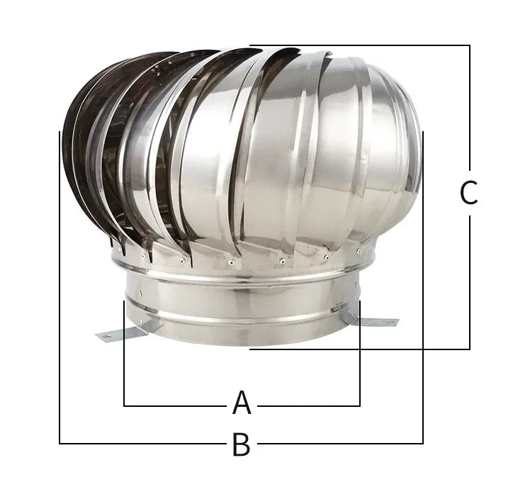 110mm Stainless Steel Roof Ventilator Wind Turbines Air Vent Attic Ventilator Pipefit Roof Ventilating Fan