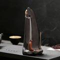 1pc Zen Meditation Ceramic Waterfall Incense Burner - Backflow Cone & Stick Holder with Tranquil Mountain Design, Unscented Home Decor Accent for Tea Lovers, Incense Holder | Serene Home Decor | Smooth Textured Finish, Incens