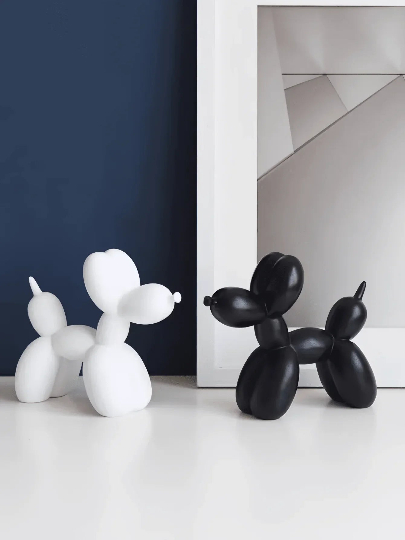 1pc Handmade Resin Balloon Dog Statue Ornament - Cute White Animal Sculptures for Home Decoration and Valentine's Day Gifts, Bir