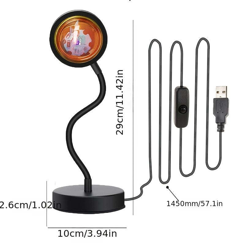 Sunset LED Night Light Projector - 1pc Atmosphere Lamp for Bedroom, Ambiance Lamp for Room Office Home Decor