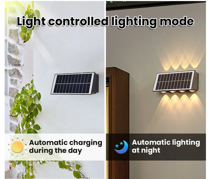 Solar Wall Lamp Outdoor Waterproof Solar Powered Light UP and Down Illuminate Home Garden Yard Decoration Outside Sunlights