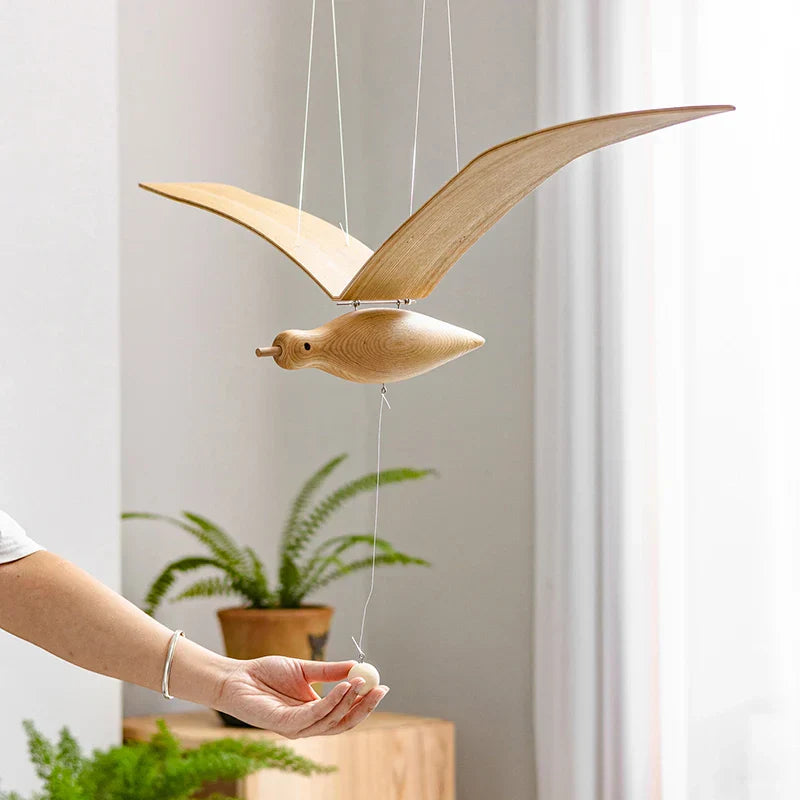Wooden Flying Seagull Hanging Ornament