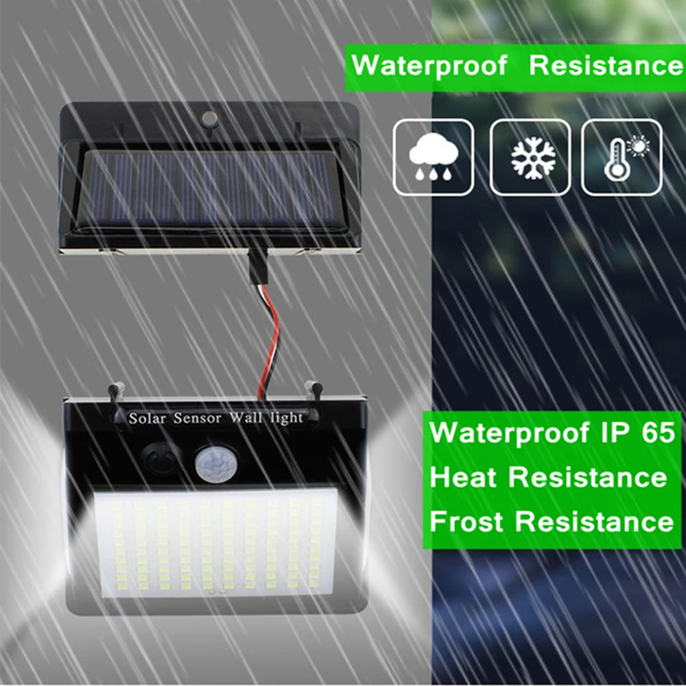 100/144-LED Solar Motion Sensor Outdoor Light – 3–5m Detection