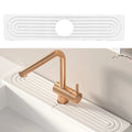 Quick Dry Diatomaceous Earth Faucet Mat for Kitchen Sink, Absorbent Sink Splash Guard Tray (White, 15.5x4 inches)