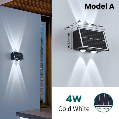 Solar Wall Lamp Outdoor Waterproof Solar Powered Light UP and Down Illuminate Home Garden Yard Decoration Outside Sunlights