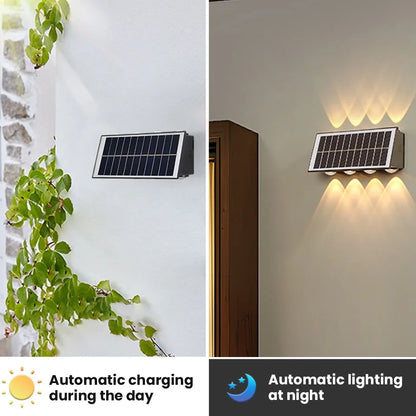 Solar Wall Lamp Outdoor Waterproof Solar Powered Light UP and Down Illuminate Home Garden Yard Decoration Outside Sunlights