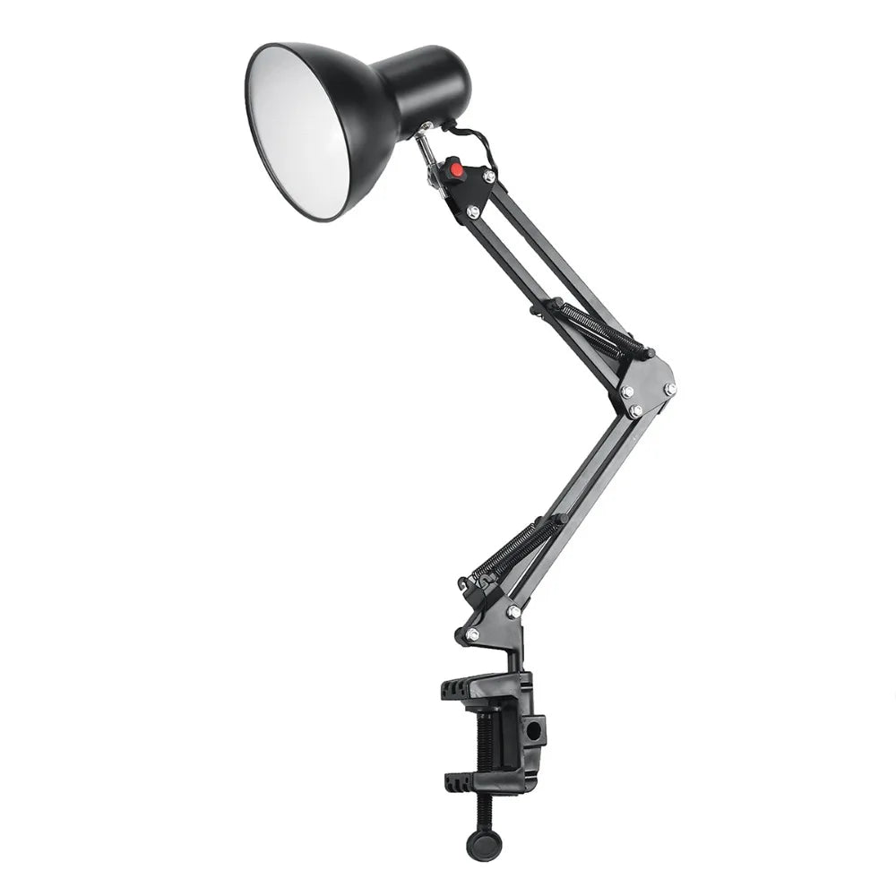 Adjustable Swing-Arm Desk Lamp – E26/E27 Socket, Bulb Not Included