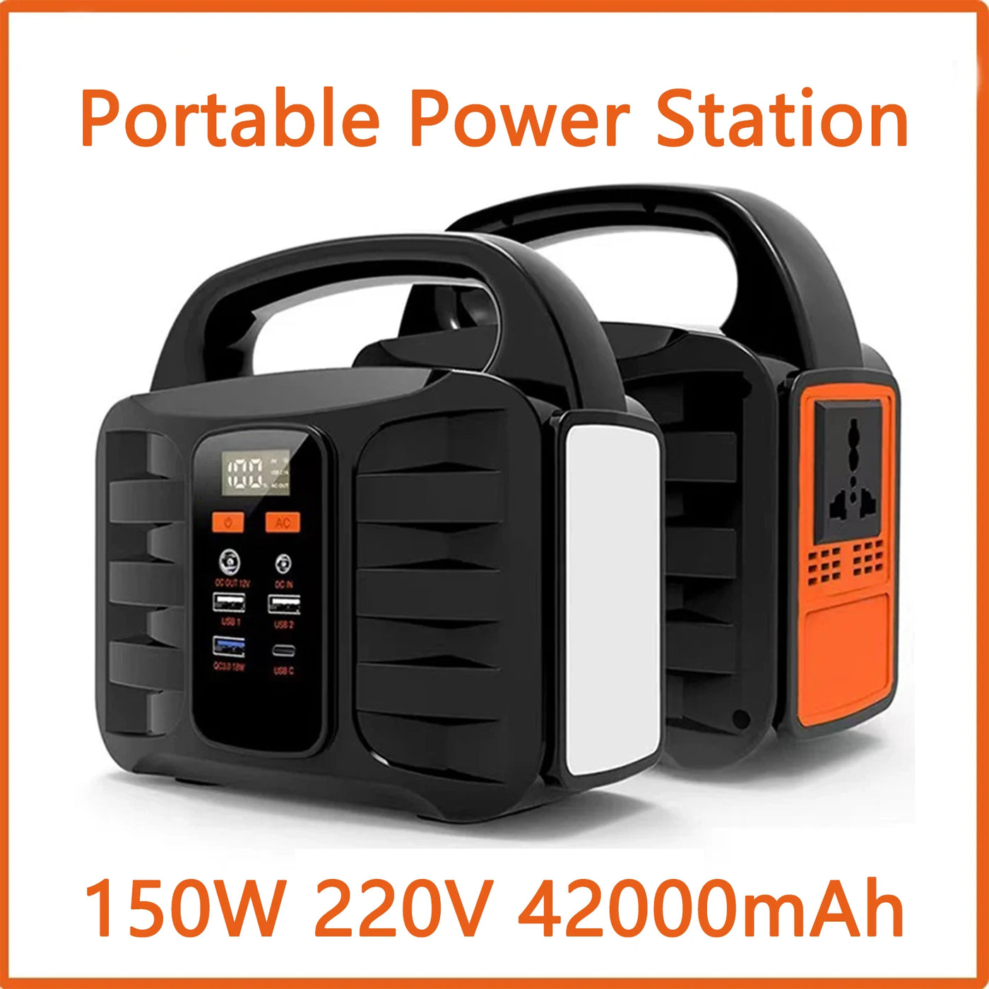 Portable Power Station with AC/DC/USB Outputs and QC 3.0 Charging