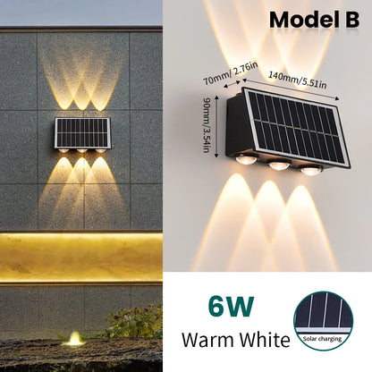 Solar Wall Lamp Outdoor Waterproof Solar Powered Light UP and Down Illuminate Home Garden Yard Decoration Outside Sunlights