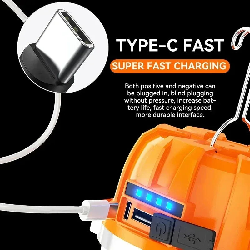 500W Rechargeable LED Camping Light – 3000mAh, 3 Modes