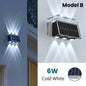 Solar Wall Lamp Outdoor Waterproof Solar Powered Light UP and Down Illuminate Home Garden Yard Decoration Outside Sunlights