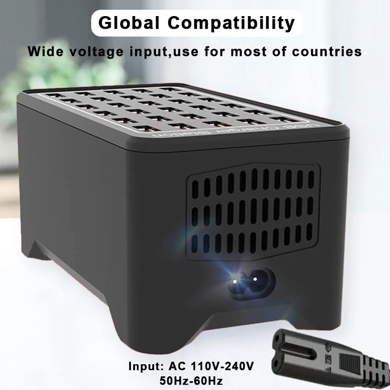 150W Multi-Port USB Charging Station – 10/15/20/25/30 Ports