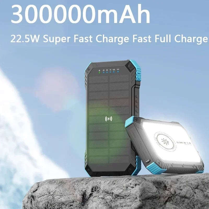 10,000–30,000mAh Solar Power Bank with Fast Charging