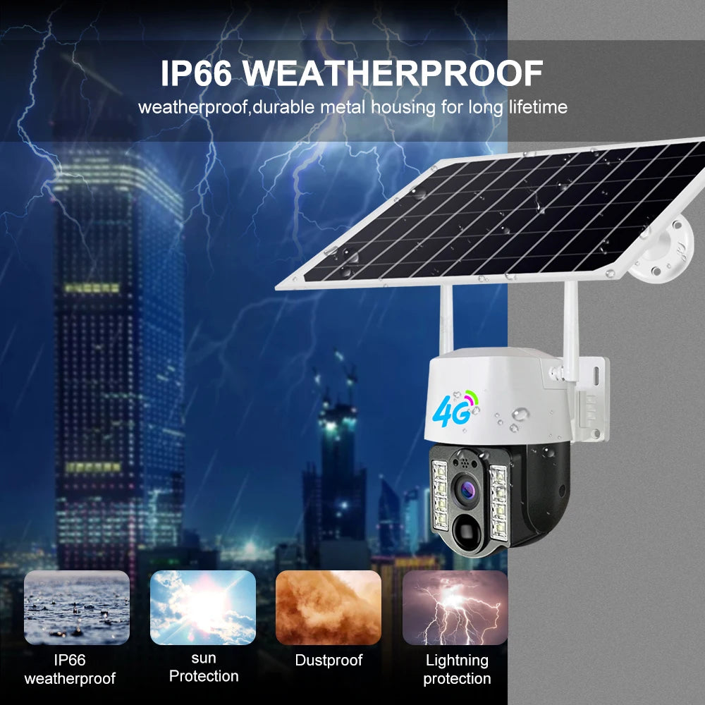 V380 Pro Solar Security Camera – 4G/Wi-Fi, 2MP and Two-Way Audio