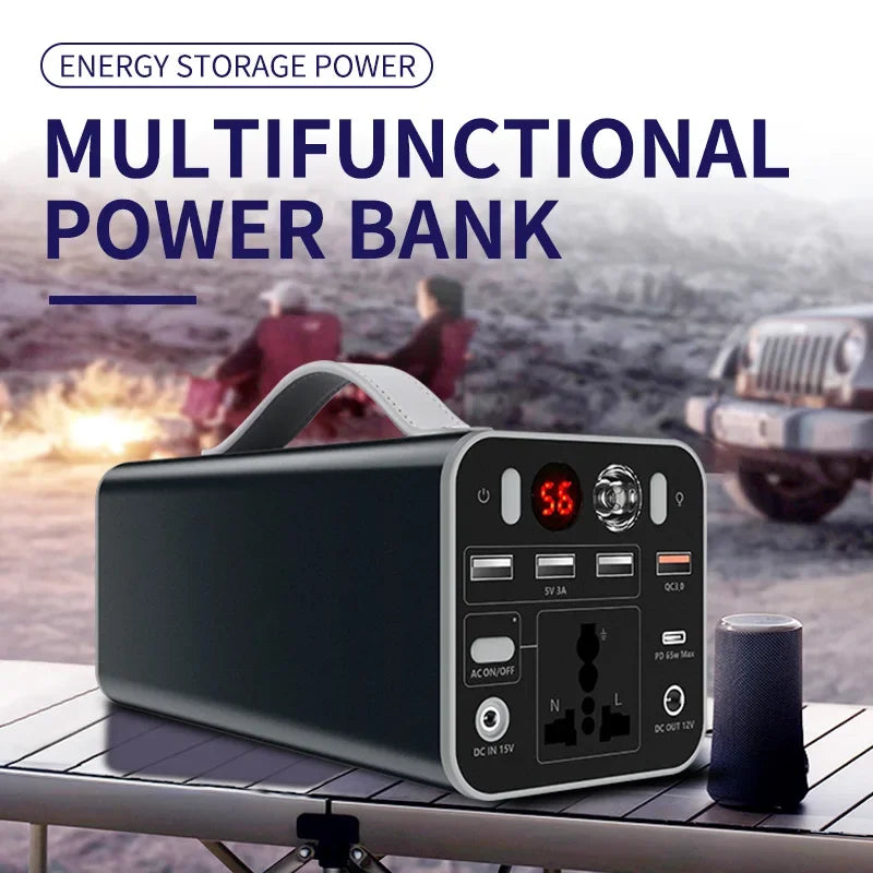 Portable Power Station with AC/DC/USB Outputs and QC 3.0 Charging