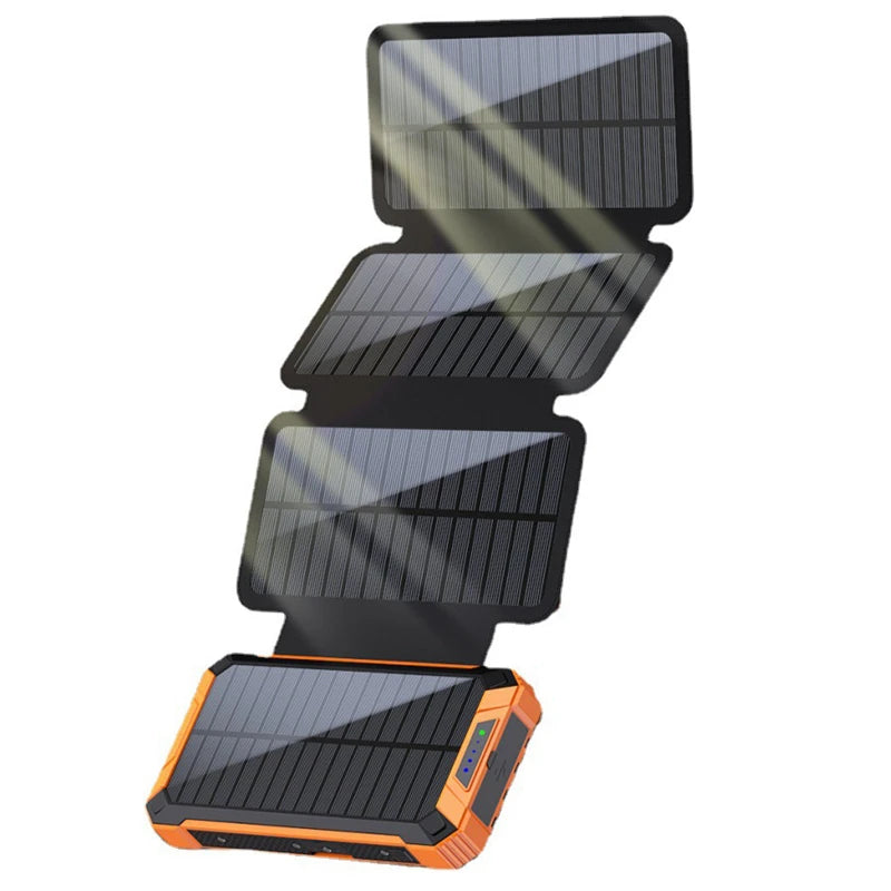 30,000mAh 4-Panel Foldable Solar Power Bank with Wireless Charging