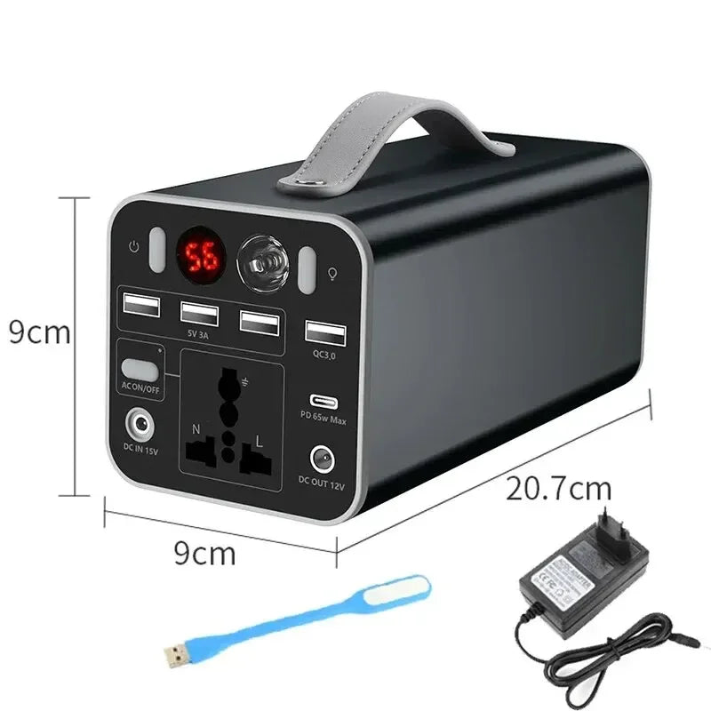 Portable Power Station with AC/DC/USB Outputs and QC 3.0 Charging