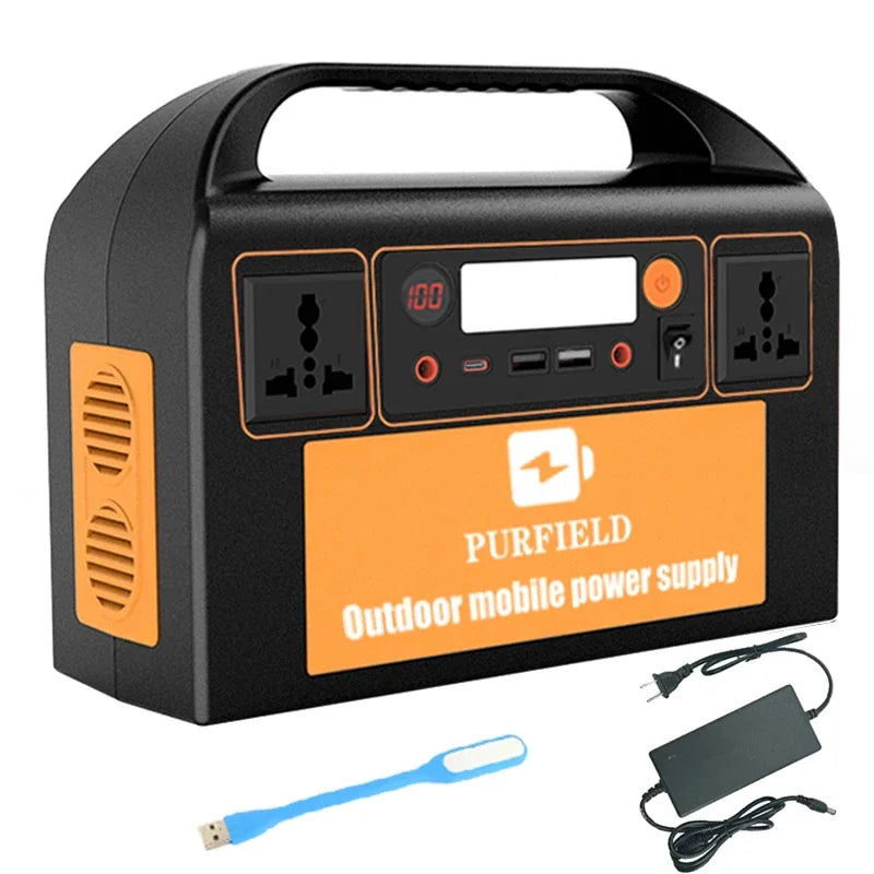 Portable Power Station with AC/DC/USB Outputs and QC 3.0 Charging