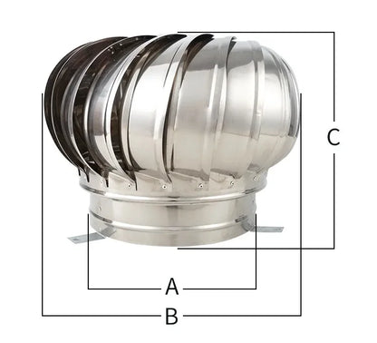 110mm Stainless Steel Roof Ventilator Wind Turbines Air Vent Attic Ventilator Pipefit Roof Ventilating Fan