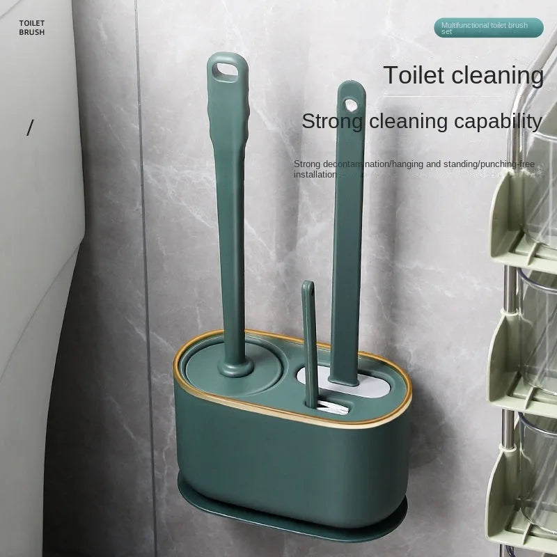 Wall-Mounted 3-Piece Bathroom Cleaning Brush Set