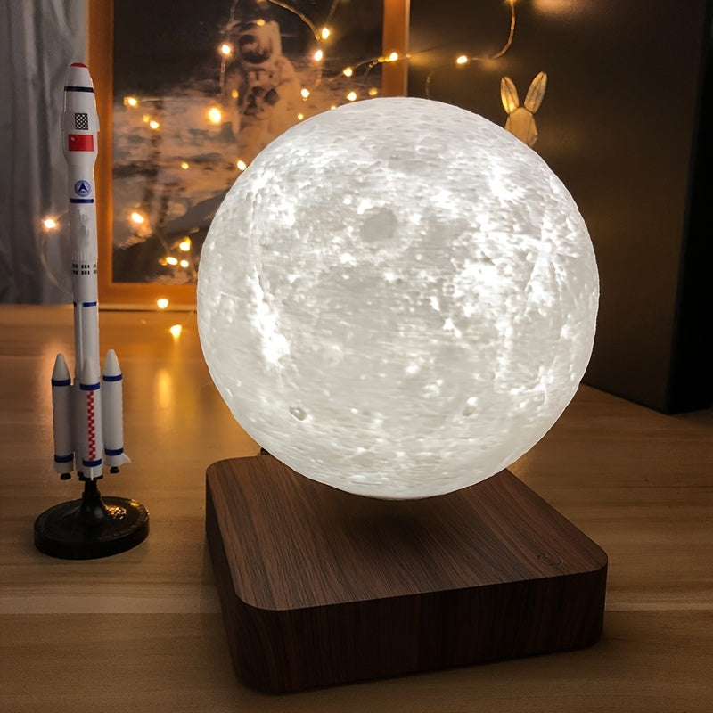 Magnetic Levitating 3D Moon Lamp with 3 Color Modes