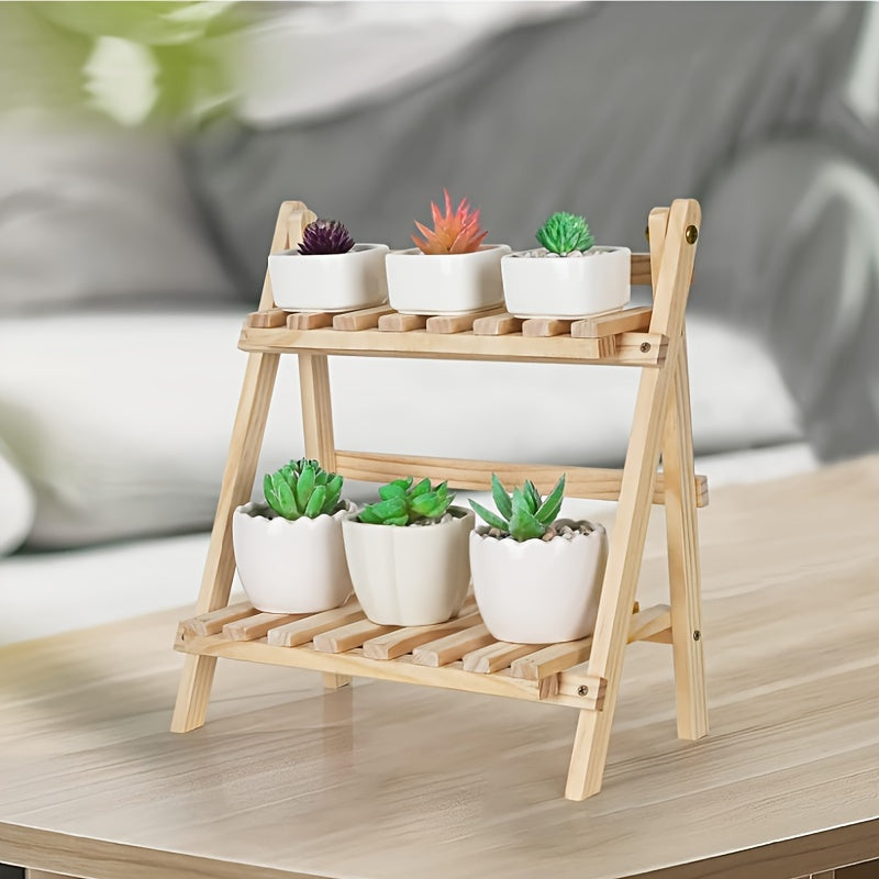 2-Tier Rustic Wooden Desktop Organizer Shelf - Trapezoidal Display & Storage Rack for Office Supplies, Decor, and More - Ideal for Home, Dorm, School | No Power Needed, Desk & Drawer Organizer for Home Storage